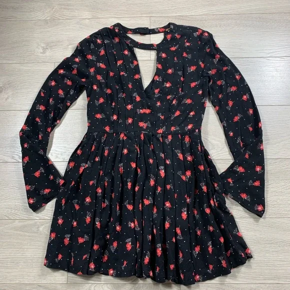 Free People Tegan Floral Print Mini Long Sleeve Dress - Picture 5 of 15
